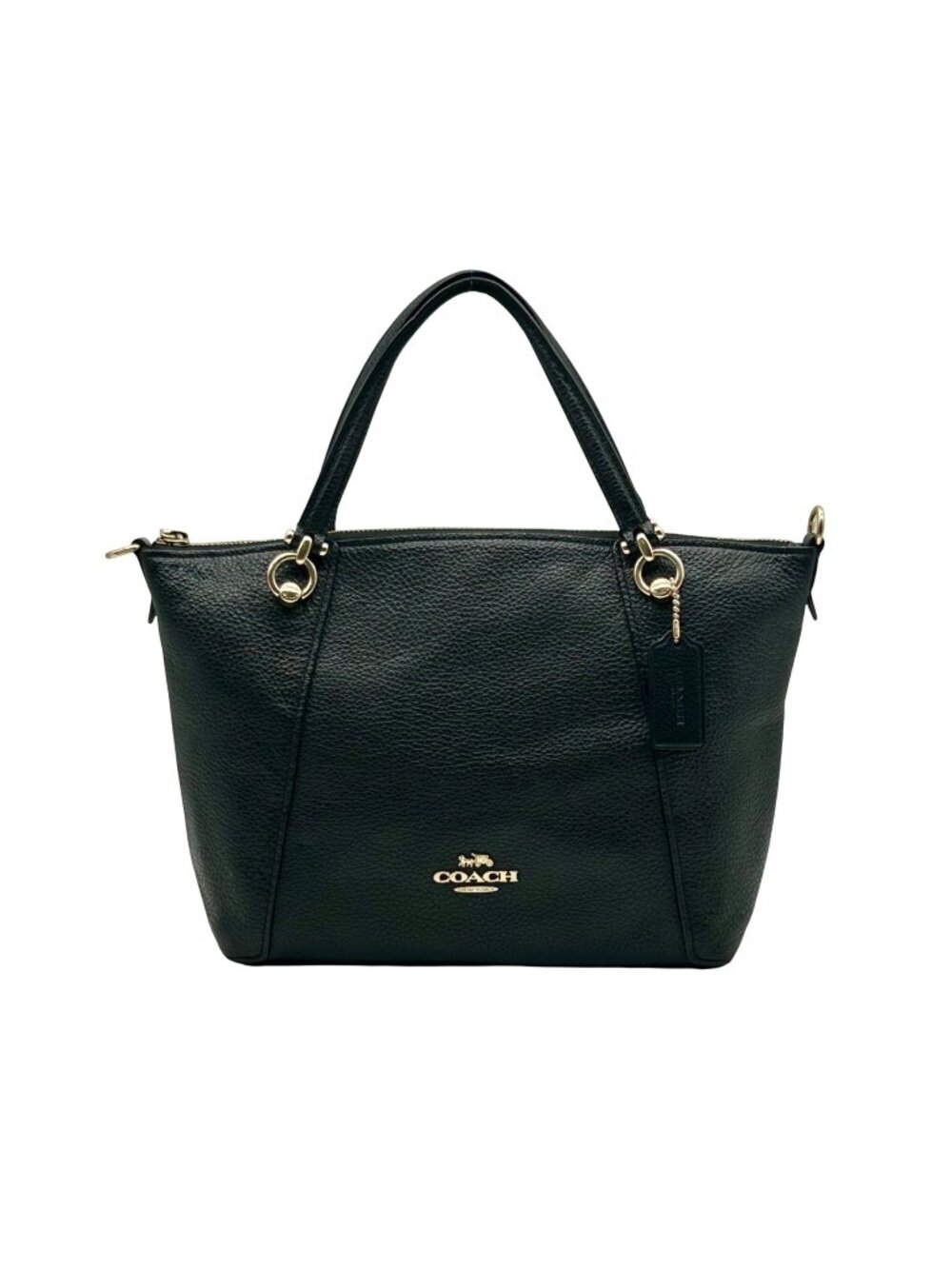 Coach Black Pebbled Leather Kacey Convertible Satchel Bag- C6229